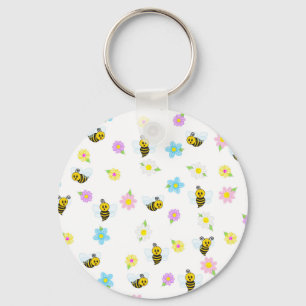 Bumblebee Yellow Black Bumble Bee Colourful Key Ring