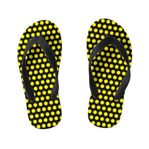 Bumblebee Yellow Polka Dots Black Custom Colours Kid's Thongs