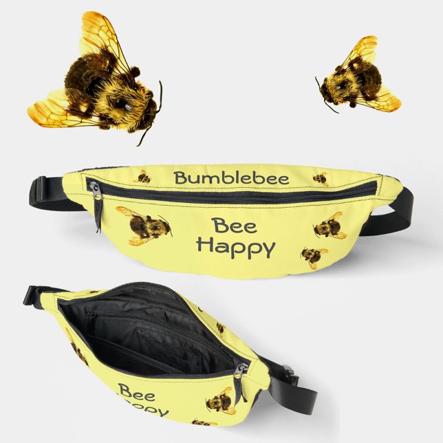 Bumblebees Bee Happy Yellow Bum Bags (Creator Uploaded)