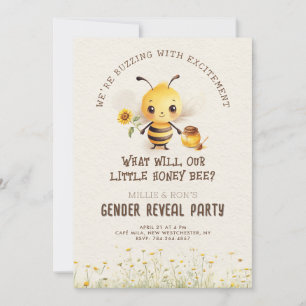 Bumblebees Honey Boy or Girl Gender Reveal Party Invitation