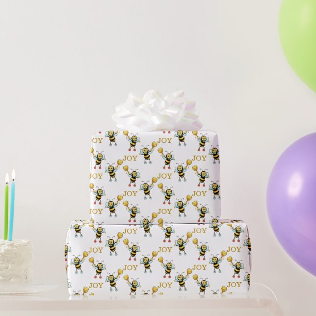 Bumblebees with heart pattern wrapping wrapping paper (Party Gifts)