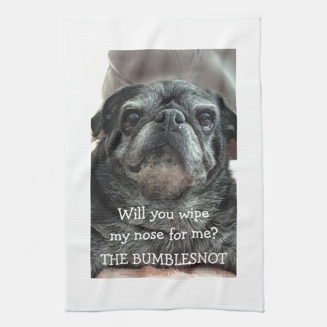 Bumblesnot Kitchen Towel "wipe my nose?" (Vertical)