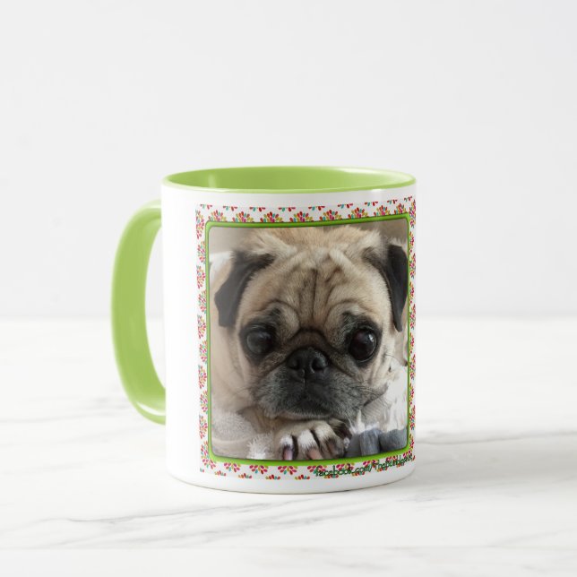 Bumblesnot Mug: Itsy Pug/Rescue is Love Mug (Front Left)