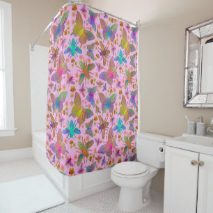 Bumbling Butterflies at Sunset Too Shower Curtain