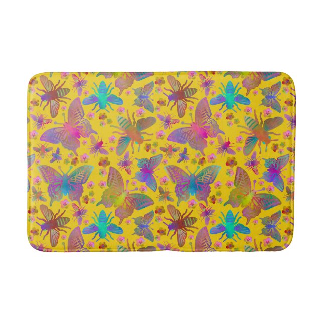 Bumbling Butterflies in Summer Bath Mat (Front)