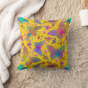 Bumbling Butterflies in Summer Cushion