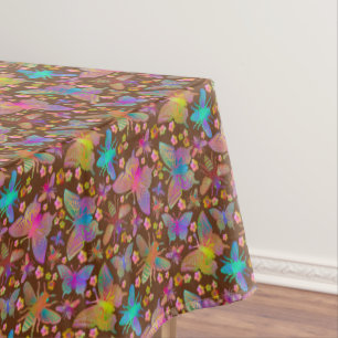Bumbling Butterflies on Raw Earth Tablecloth