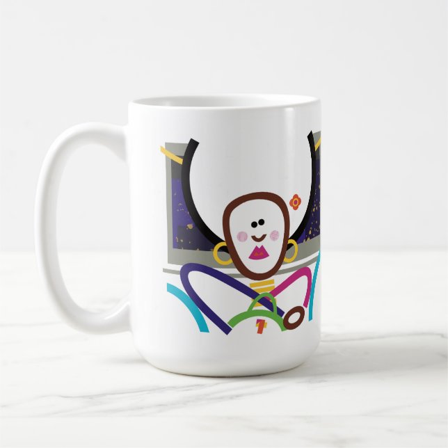 Bump in the Road Abstract Modern Art Retro Mug (Left)