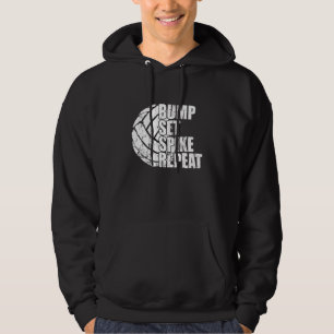 Bump Set Spike Repeat Ball Sport Game Volleyball Hoodie