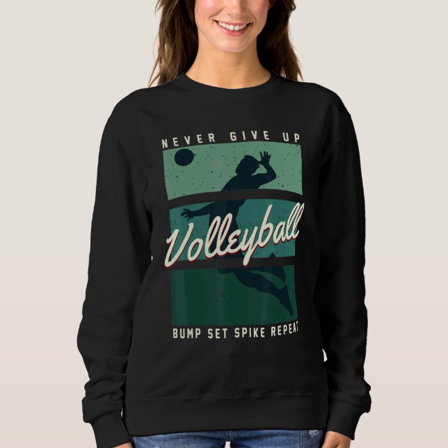 Bump Set Spike Repeat Player Coach Graphic Beach V Sweatshirt (Front)