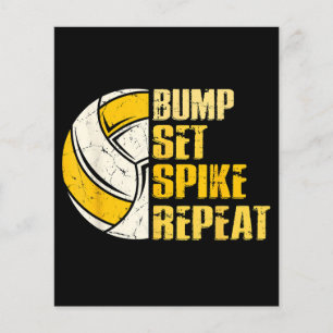 Bump Set Spike Repeat Volleyball Funny