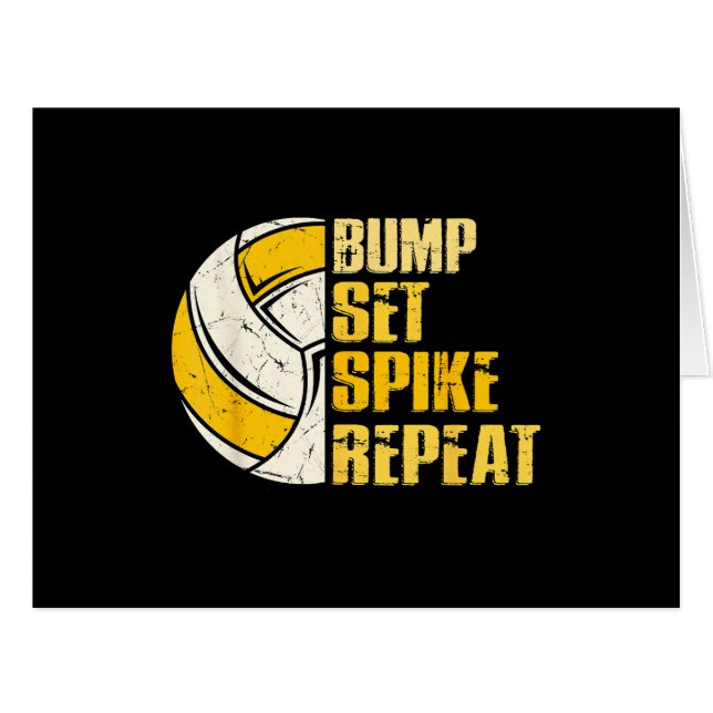 Bump Set Spike Repeat Volleyball Funny (Front Horizontal)