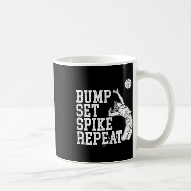 Bump Set Spike Repeat Volleyll Player Coach Gameda Coffee Mug (Right)