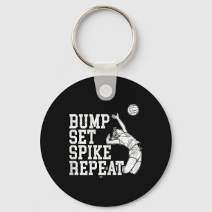 Bump Set Spike Repeat Volleyll Player Coach Gameda Key Ring