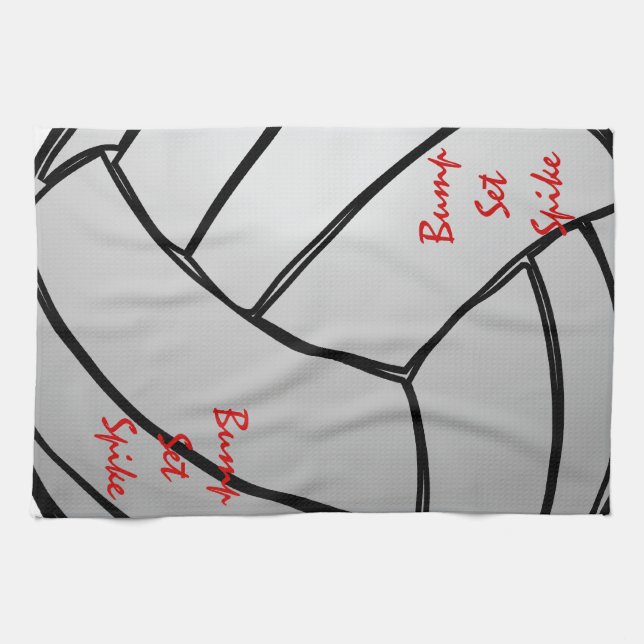 Bump Set Spike Volleyball Tea Towel (Horizontal)