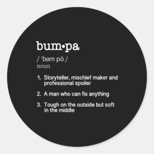 Bumpa Definition T Shirt - Fathers Day Gift Tee Classic Round Sticker
