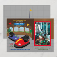 Bumper Cars Birthday Invitation Fairground Photo