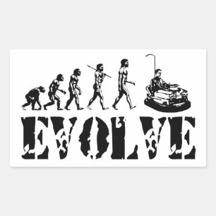 Bumper Cars Dodgem Fun Sport Evolution Art Rectangular Sticker