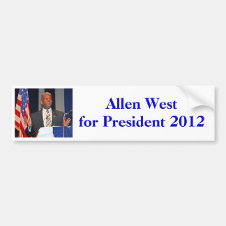Bumper sticker, Allen West for President 2012 Sticker