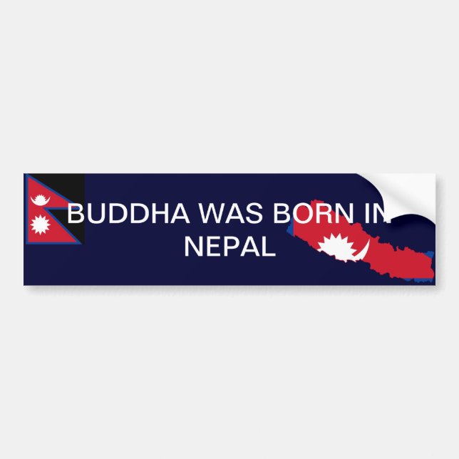 Bumper Sticker Buddha was bon in Nepal (Front)