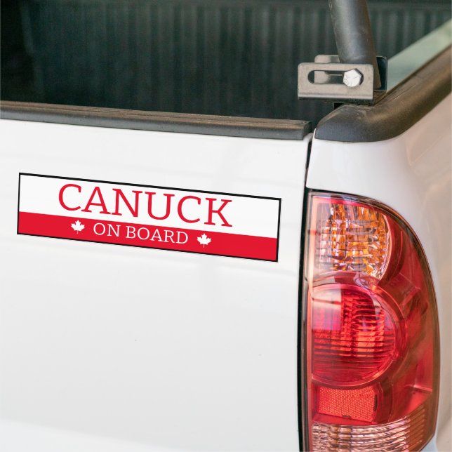 Bumper Sticker - Canuck On Board (On Truck)