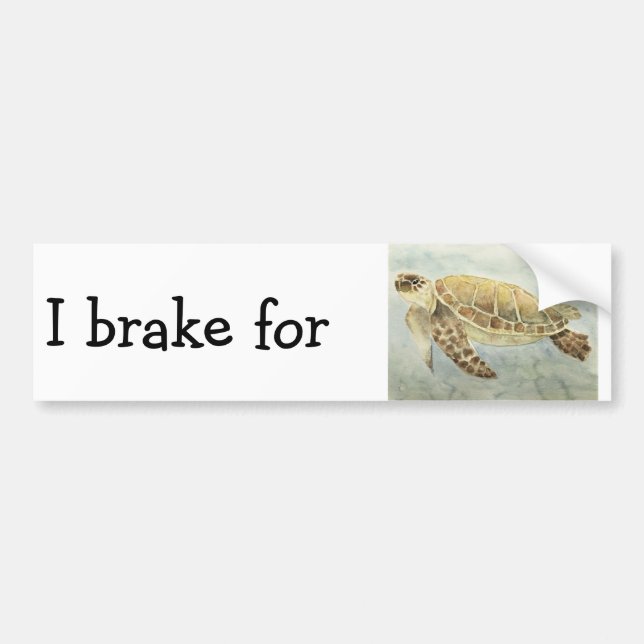 Bumper Sticker - I brake for sea turtles (Front)