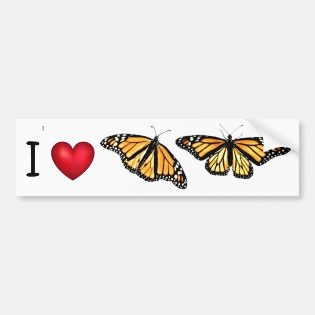 Bumper Sticker I (heart) Monarchs (Front)