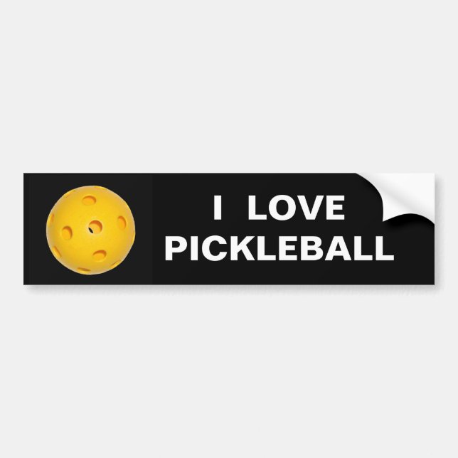 Bumper Sticker: I  Love Pickleball Bumper Sticker (Front)