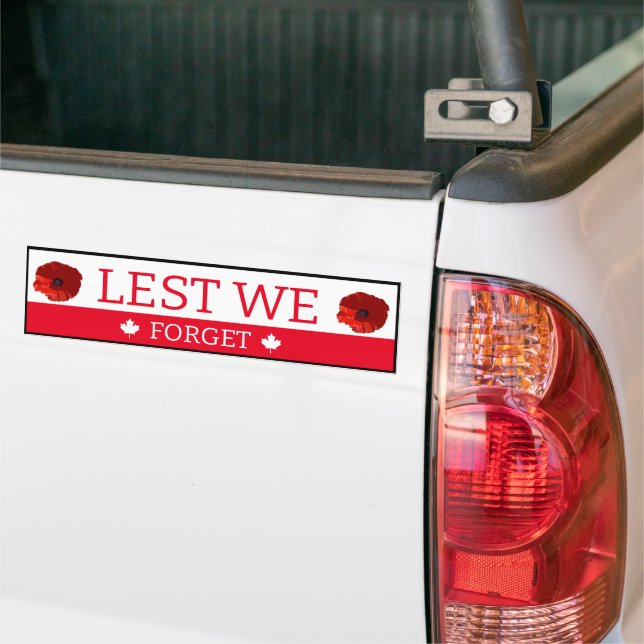 Bumper Sticker - Lest We forget -  (On Truck)