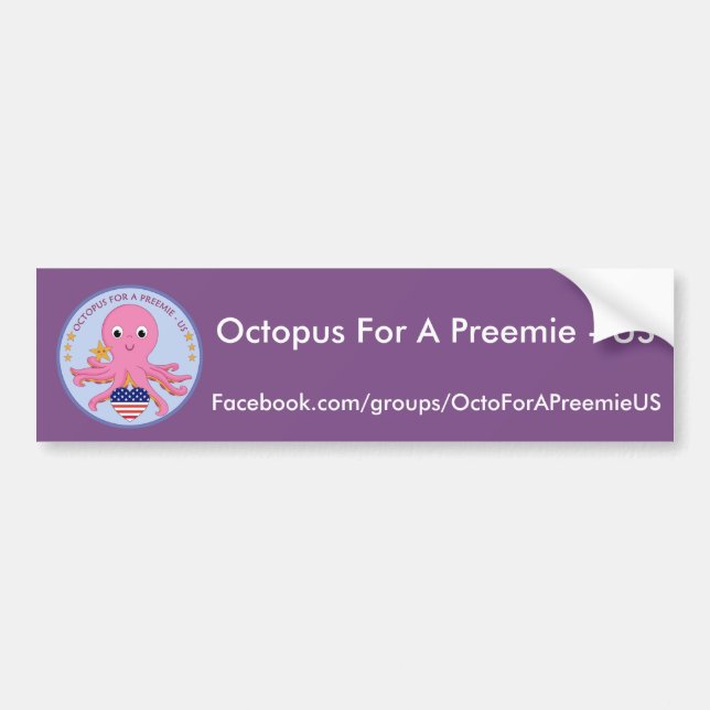 Bumper Sticker Octopus For A Preemie US (Front)