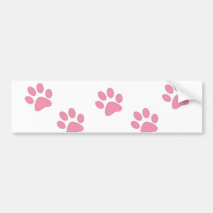 Bumper Sticker Pink Paw Prints