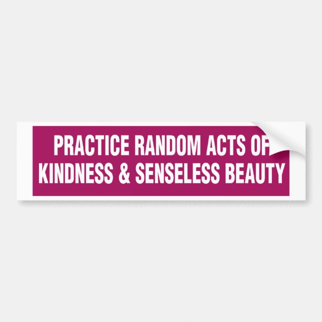 Bumper Sticker - Practice Random Acts of Kindness. (Front)