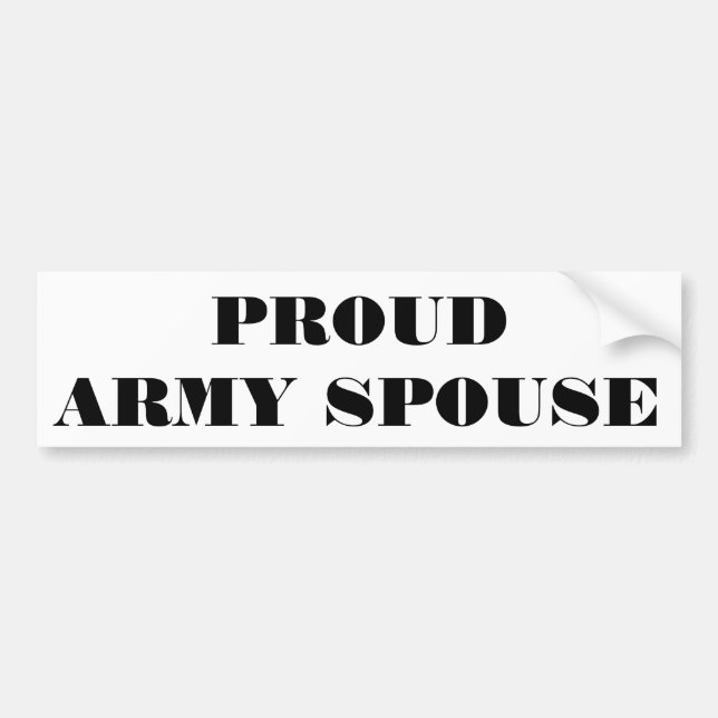 Bumper Sticker Proud Army Spouse (Front)
