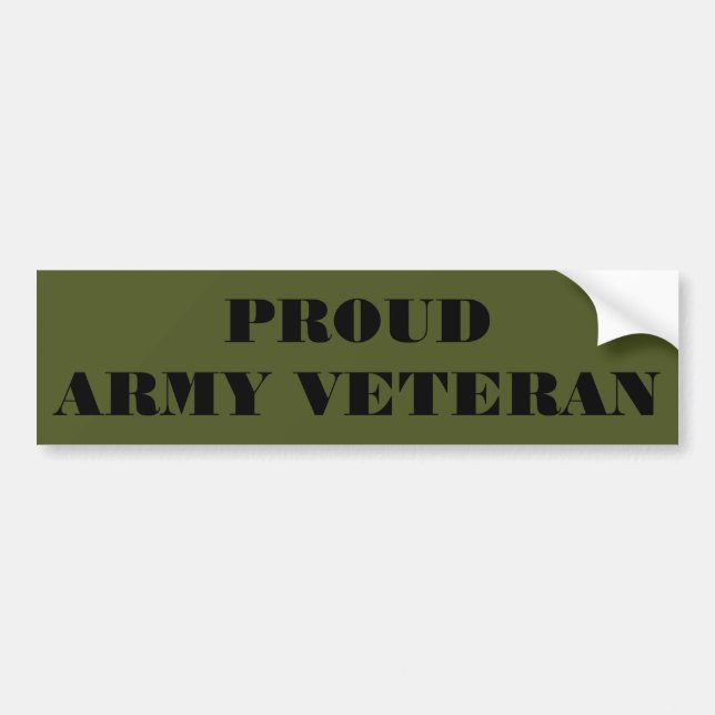 Bumper Sticker Proud Army Veteran (Front)