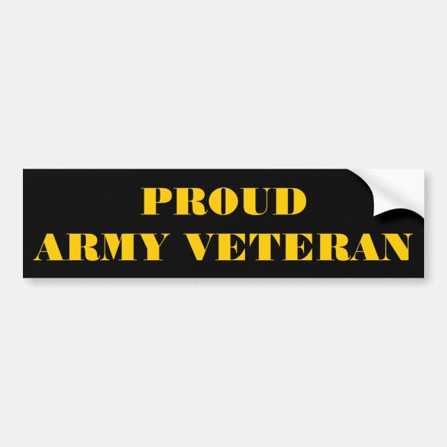 Bumper Sticker Proud Army Veteran (Front)