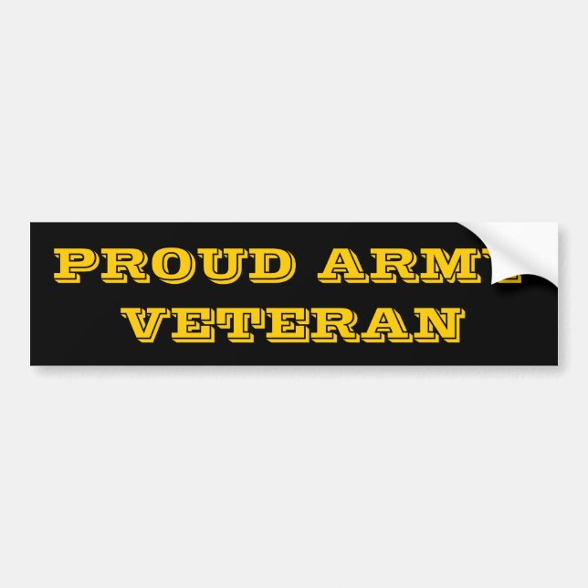 Bumper Sticker Proud Army Veteran (Front)