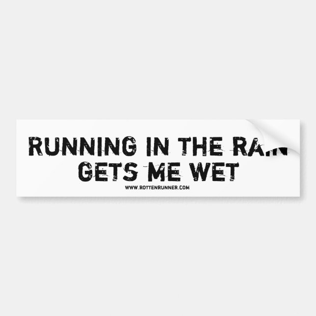 bumper sticker, Running in the rain Sticker (Front)