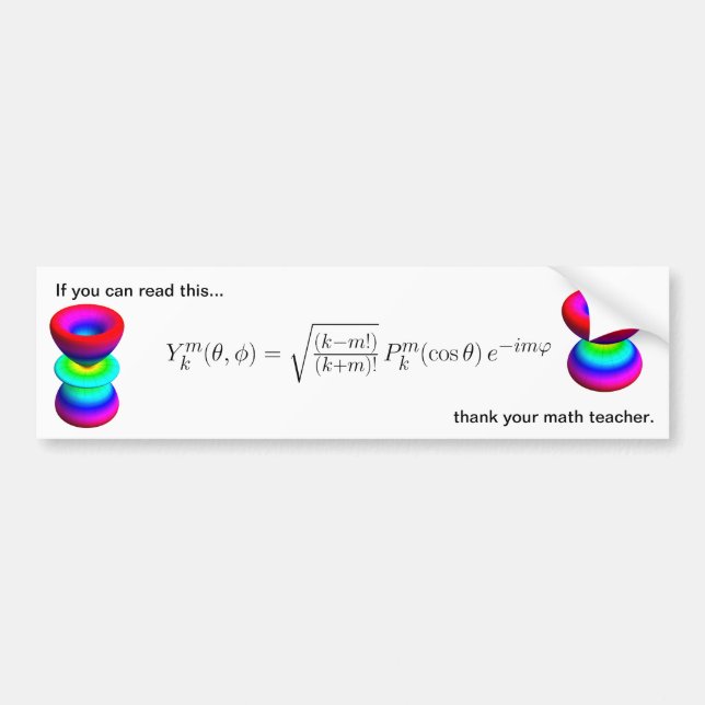 bumper sticker, spherical harmonics sticker (Front)