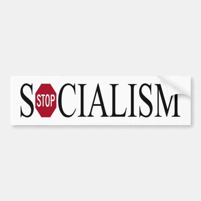 bumper sticker - stop socialism (Front)
