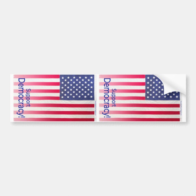 Bumper sticker - Support Democracy vertical Design (Front)