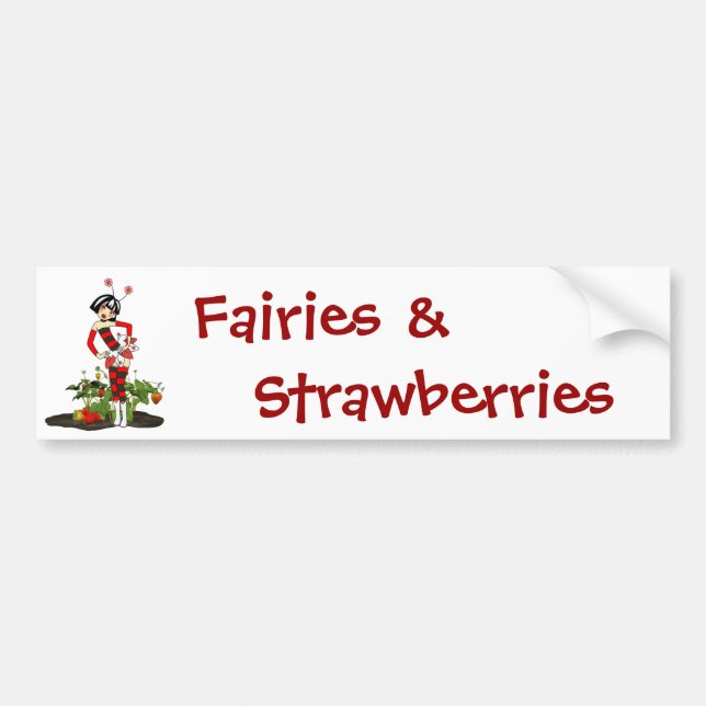 Bumper Sticker-Sweet Fairy Strawberry Sticker (Front)