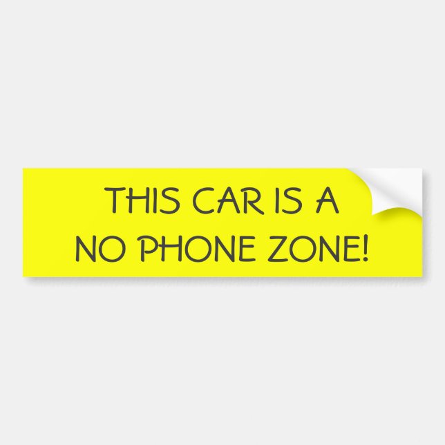 BUMPER STICKER - THIS CAR IS A NO PHONE ZONE! (Front)