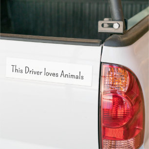 Bumper Sticker This Driver loves Animals