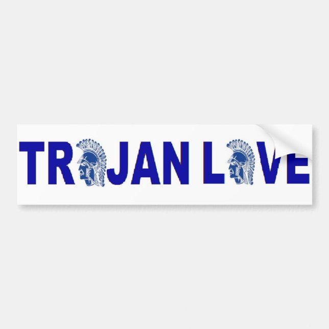 Bumper Sticker Trojan Love (Front)