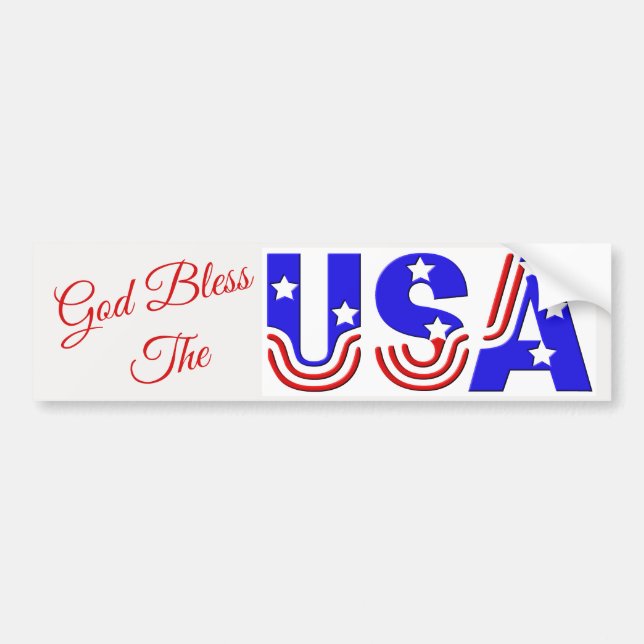 Bumper Sticker - USA in Stars & Stripes (Front)