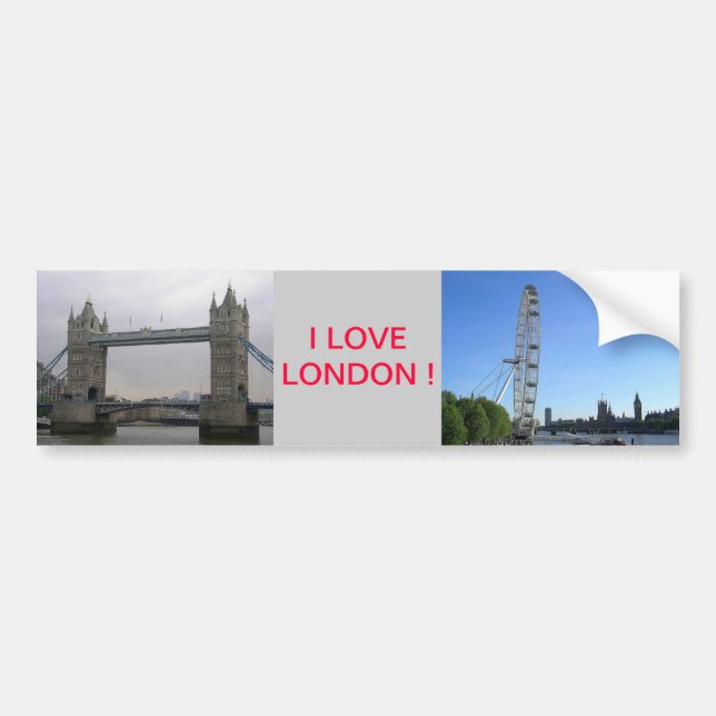 Bumper Sticker with London Eye Ferris Wheel (Front)