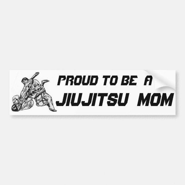 Bumper Sticker with Proud to be a jiujitsu mum (Front)