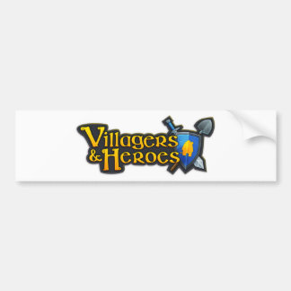 Bumper sticker with Villagers & Heroes logo