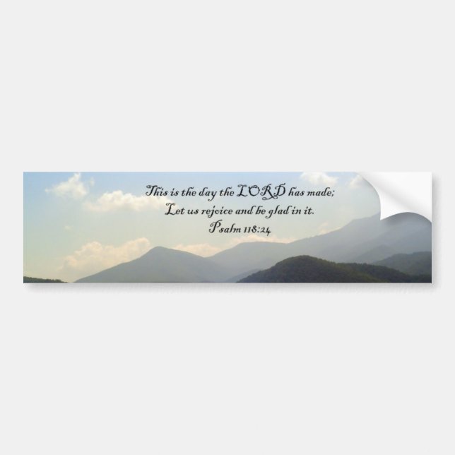 Bumper Stickers: Mountain Scenery with Psalm Sticker (Front)