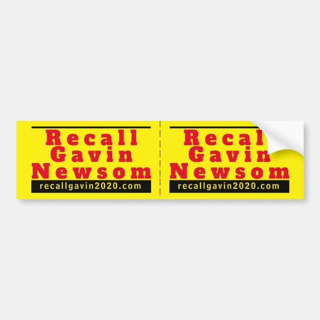 Bumper Stickers recallgavin2020 (Front)